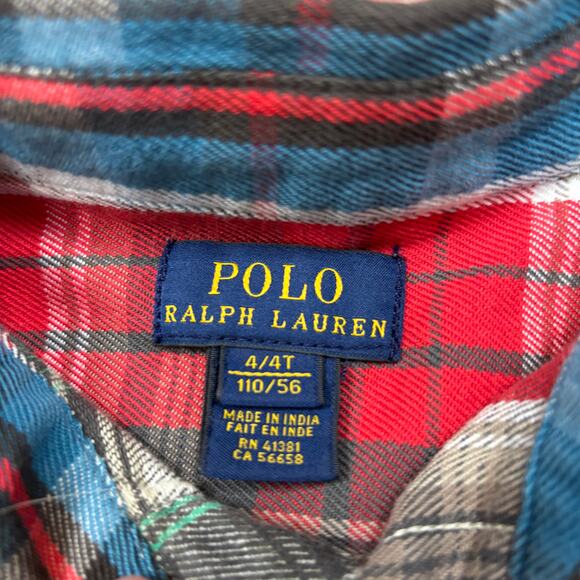 Polo Ralph Lauren Colorblock Plaid Button Up Shirts Baby Toddler 4/4T - Picture 4 of 8